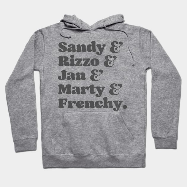 Grease Pink Ladies Names List Hoodie by DankFutura